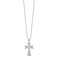 thumbnail image 2 of Diamond2Deal 925 Sterling Silver Rhodium-plated 74 Stone Micro Pav‚ CZ Polished Cross Necklace with 2 Inch Extender for Women 18", 2 of 5