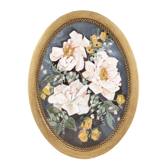 DesignOvation Day 24 12" x 16" Oval Framed Canvas Wall Art Print by Annie Quigley