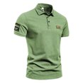 thumbnail image 2 of EGNMCR Chemise Blouse Homme à Manches Courtes Col Rabattu Unie à Boutons Hauts, 2 of 4