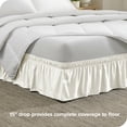 thumbnail image 2 of Bare Home Adjustable Wrap Around Bed Skirt - 15 Inch Drop - Easy Fit - Ruffle Pleats - Twin, Cream, 2 of 6
