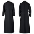 thumbnail image 2 of Penkiiy Robe de Prêtre pour Hommes Liquidation Hommes Uni Halloween Robe de Prêtre à Manches Longues Robe Cosplay Manteau Robe de Prêtre Noire Robe, 2 of 8