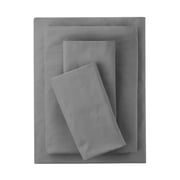 Mainstays 4-Piece 300 Thread Count Grey- CVC Cotton Blend Bed Sheet Set, Queen (Adult)