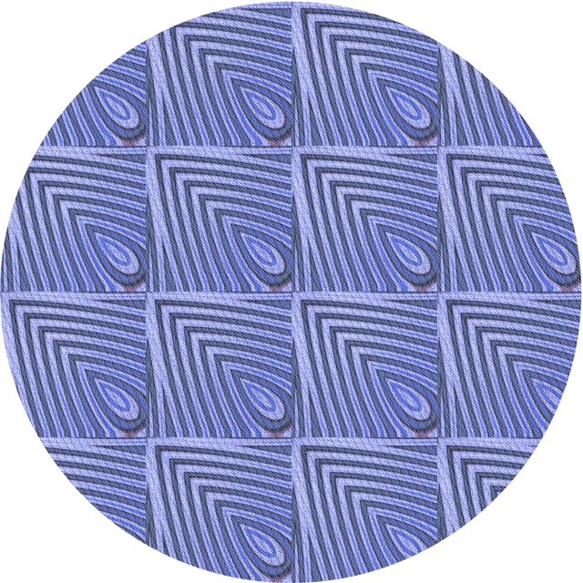 Ahgly Tapis Rond Lavable en Machine Intérieur Transitionnel Bleu Denim, 7 Pieds Rond