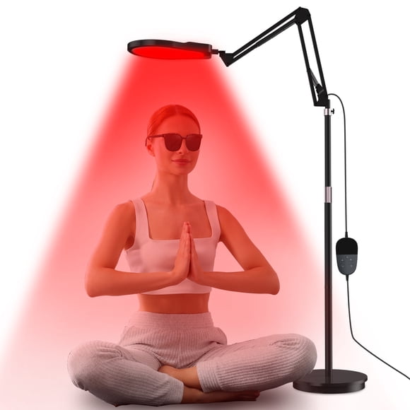 Shomterade Red Light Therapy Lamp, 3-in-1 LEDs near Infrared, 150LEDs for Body & Home (Black)