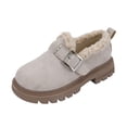thumbnail image 1 of MIASHUI Girls Winter Ankle Boots Kids Solid Color Warm Plus Shoes,White,4-4.5 Years, 1 of 8