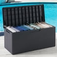 thumbnail image 4 of Toomax Portofino Large 90 Gallon Plastic Outdoor Storage Backyard Deck Box, Gray, 4 of 12
