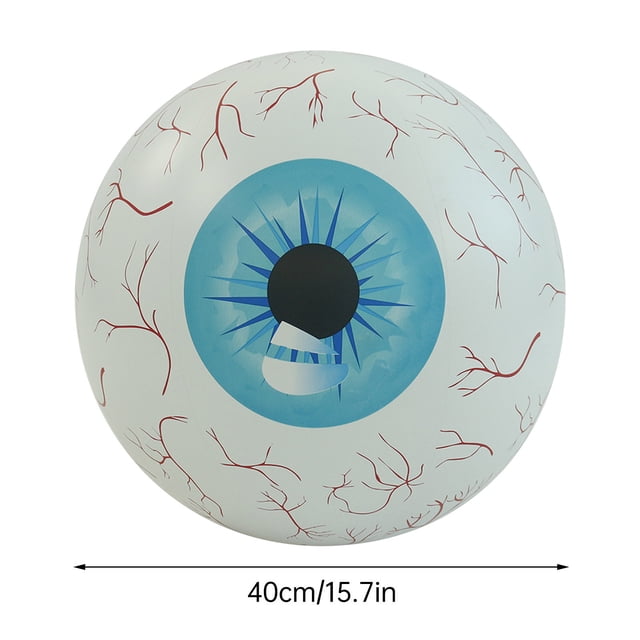 Halloween Inflatable Eyeball Decoration for Indoor and Outdoor Party, Large 15.7 Inch Spooky Prop for Garden, Yard, or Home, Easy to Set Up and Store, PVC Material