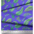 thumbnail image 2 of Soimoi Purple Poly Georgette Fabric Palm Leaves Printed Fabric 1 Yard 52 Inch Wide, 2 of 3