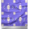thumbnail image 1 of Soimoi Purple Heavy Satin Fabric Geometric Abstract Printed Craft Fabric by the Yard 54 Inch Wide, 1 of 3