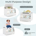 thumbnail image 4 of Gymax Kids Toy Box Wooden Storage Chest Bench w/ Bookshelf Wheels Safety Hinge Lid, 4 of 9