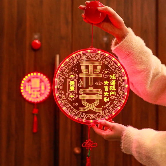 SuoKom Led Nouvel An Lunaire Nœud Chinois Décoration Suspendue avec Lumière Led Ornement de Festival de Printemps Chinois pour Maison Mur Porte Fenêtre Décorations de Festival de Printemps