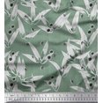thumbnail image 1 of Soimoi polyester Crepe Fabric Texture,Leaves & Black Sketch Flower Decor Fabric Printed Yard 52 Inch Wide, 1 of 3