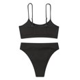 thumbnail image 4 of ylioge Womens Two Piece Swimsuits Tankini Ribbed Built in Removeable Bras Bikini Bathing Suits Ladies Solid High Waisted Swimsuit, 4 of 7