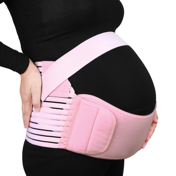 Unique Bargains Maternity Support Belt Pregnant Women Abdominal Support Waist Belly Band Back Brace Pink L Size