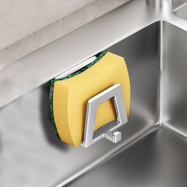 Fridja Sales Non Perforated Sponge Storage Rack Household Kitchen Supplies Sink Steel Wires Ball Scouring Pad Drains Rack Summer Refresh for Home