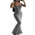 thumbnail image 2 of Women Sleeveless Fish Tail Dress  Solid Color Spaghetti Strap Bodycon Long Skirt, 2 of 6