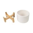 thumbnail image 3 of Mainstays 4 inch White Ceramic Planter with Bamboo Stand, 3 of 8
