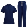 thumbnail image 2 of Scrubs 2 Piece Set Multiple Pockets V-Neck Top and Drawstring Scrub Pant - Medical Uniform Women Scrub Matching Set, 2 of 4