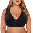 thumbnail image 2 of CHUANK Front-Closure Wireless Leisure Bra - Comfortable Plus Size Bras For Women Purple L, 2 of 9