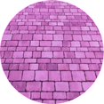 thumbnail image 1 of Ahgly Tapis Rond Lavable en Machine Intérieur Transitionnel Violet Violet, 4 Pieds Rond, 1 of 7
