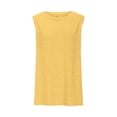 thumbnail image 4 of Débardeurs pour Femmes Zeophrasy Chemise Sans Manches pour Femmes Couleur Unie Col Rond Chemise Décontractée Débardeurs Blouse Sans Manches Excellent Cadeau à Petit Prix Jaune G, 4 of 6