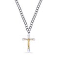 thumbnail image 1 of Quintessential – Croix bicolore sur chaîne en acier inoxydable, 1 of 2