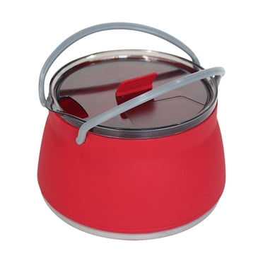 EGNMCR Camping & Hiking Foldable Camping Kettle Camping Portable Folding Kettle Outdoor Compressible Folding Pot Travel Kettle Camping Kettle