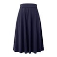 thumbnail image 2 of B91xZ Jupes Longues pour Femmes Jupe en Denim Extensible Super Confortable, Bleu Marine P, 2 of 5