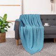 thumbnail image 2 of Unique Bargains Couverture Jetée Tricotée Douce 100 % Coton Unie pour Canapé Sofa Chambre, 2 of 10