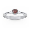 thumbnail image 2 of Birthstone Heart Ring with Shoulder Accents - Garnet (January), 2 of 4