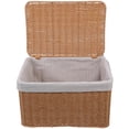 thumbnail image 3 of MOVTOTOP Panier Tissé avec Poignée et Couvercle, Organisateur de Rangement Rectangulaire, Bac Emboîtable en Osier et Doublure, Panier Vide pour Organiser Jouets, Livres, Enfants, Bébés, Garde-Robes, Déco de Chambre, 3 of 7
