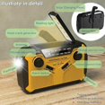 thumbnail image 4 of Bathroom Radio and Speaker Portable Radio, Hand Crank/Battery and Mains/Solar Transistor Radio, Weather Radio Emergency Device with LED Flashlight and, 4 of 4
