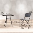 thumbnail image 3 of Outsunny Outdoor Bistro Set with Folding Chairs, Semi-Circle Table, Black, 3 of 10