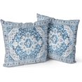 thumbnail image 1 of Light Blue Boho Throw Pillow Covers Set of 2 Monaco Rug Carpet Double Sided Pattern Cotton Soft Pillow Case Cushion Cover Pillowcase for Garden Couch Sofa Bed Decorative 18x18 inch, 1 of 5