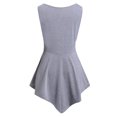 thumbnail image 3 of Plus Size Women Solid Floral Lace O-Neck Asymmetric Sleeveless Tops Blouse, 3 of 4