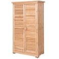 thumbnail image 1 of Gymax Outdoor 63'' Tall Wooden Garden Storage Shed Fir Wood Shutter Design Lockers, 1 of 6