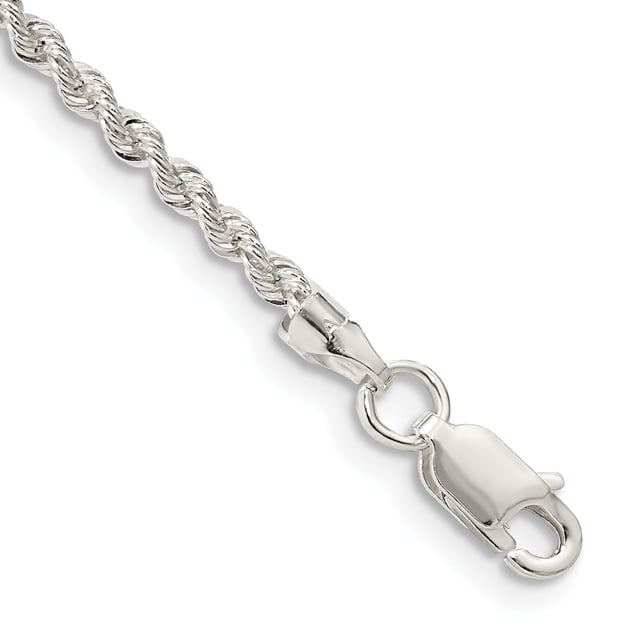 925 Sterling Silver 2.3mm Rope Chain Anklet Ankle Bracelet