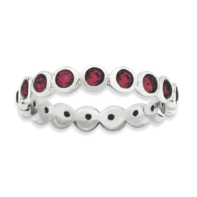 Bague en Argent Sterling Stackable Expressions Juillet Swarovski Taille 8