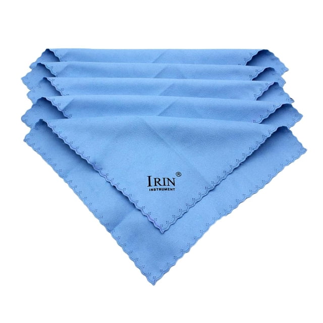 lionlar 5 Pcs Professional Guitar / Piano Cleaner Cleaning Small Cloth Towel Blue