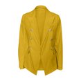 thumbnail image 4 of CEHVOM Femmes Boutons Solid Bureau Manteau Cardigans Costume Veste Longue Outwear, 4 of 6