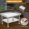 thumbnail image 3 of Ourlova Table Support de Gril en Acier Inoxydable 36*28 Pouces, pour Cuisine de Restaurant Commercial à Domicile avec Roue, 3 of 6