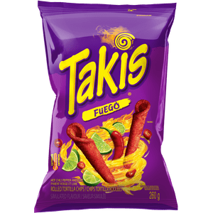 Takis® Fuego Spicy Chili Pepper and Lime Rolled Tortilla Chips, 260g