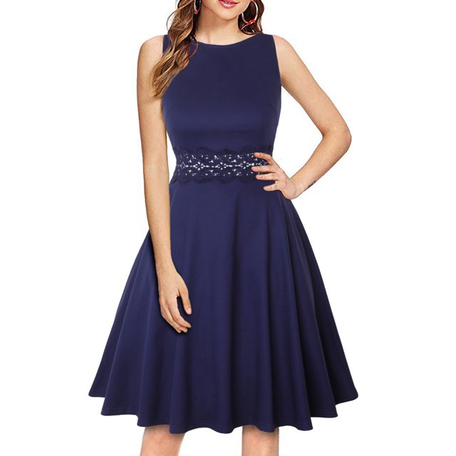 Robes pour Femmes Été 2023 Femmes Été Décontracté Manches Courtes à Bretelles Col Rond Uni Mi-Longues Robes Robe Ample Robes de Soirée pour Femmes Élégantes Chic en Liquidation