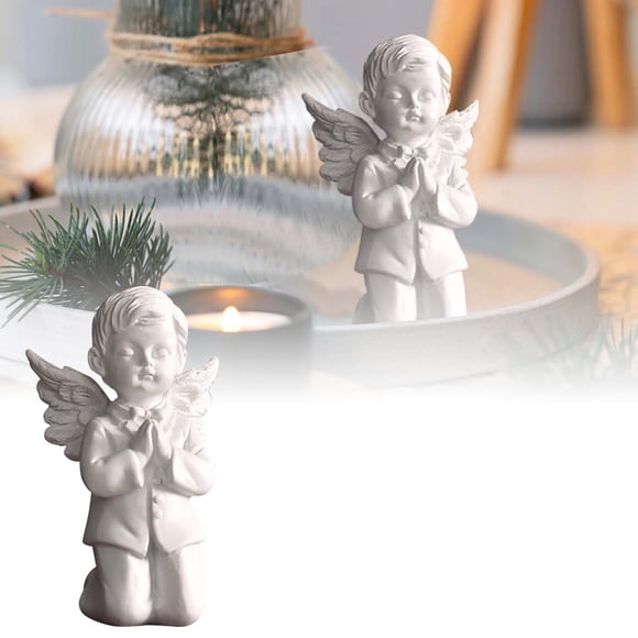 Desktop Ornament Fairy Tale Angel Sculpture Resin Bookcase Statue Home Decoration for Living Room and Craft Display