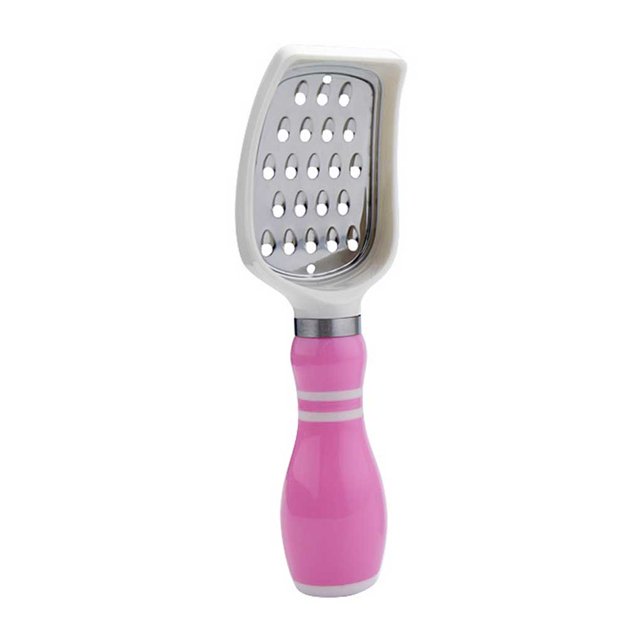 Râpe de Cuisine en Forme de Boule de Jeu de Quilles Hachoir à Légumes avec Poignée Trancheuse en Acier Inoxydable Déchiqueteuse Manuelle de Carottes Outils de Cuisson Rouge Rose