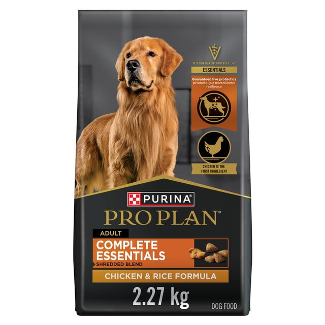 Purina Pro Plan Complete Essentials Shredded Blend Chicken & Rice, Dry Dog Food 2.27kg