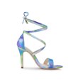 thumbnail image 3 of BLISSFUL STEP Sandales à Talons Aiguilles à Lacets Teinture sur Nœuds pour Femmes, 3 of 8