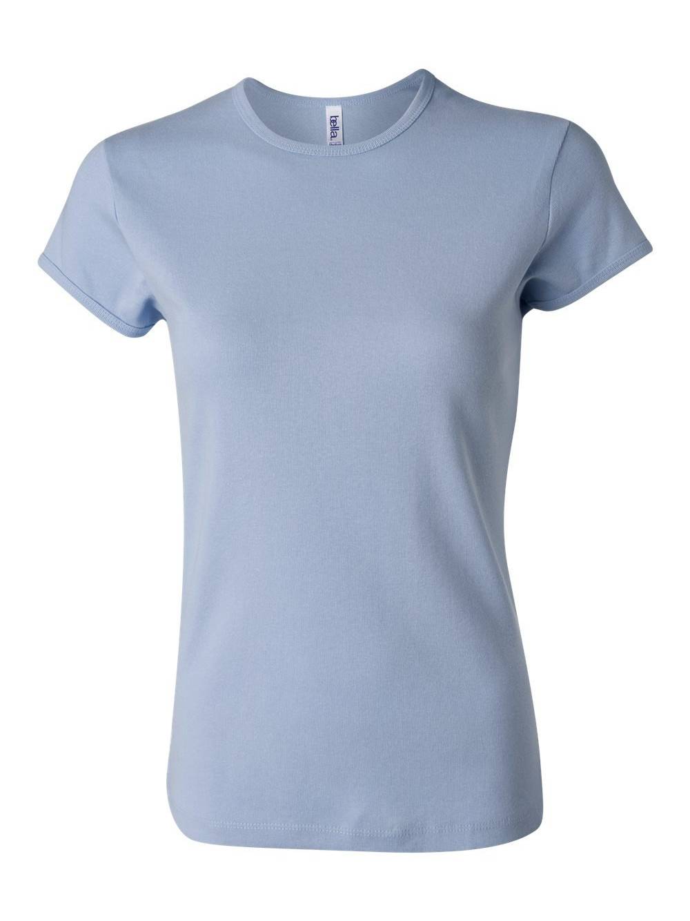 Bella+Canvas Tee-Shirt en Coton à Manches Courtes Col Rond pour Femmes, Bleu Bébé s