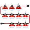 thumbnail image 2 of FungLam 100W Construction String Lights, Outdoor Work Light, 100FT, 10 Lights, Industrial Grade (Red）, 2 of 5
