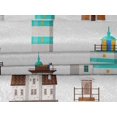 thumbnail image 5 of oneOone Velvet Turquoise Blue Fabric Sea Lighthouse Sewing Material Print Fabric By The Yard 58 Inch Wide, 5 of 5